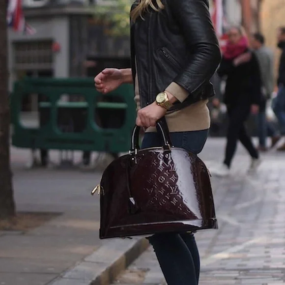 Authentic NEW Louis Vuitton Dark purple Vernis Alma GM - Picture 5 of 17